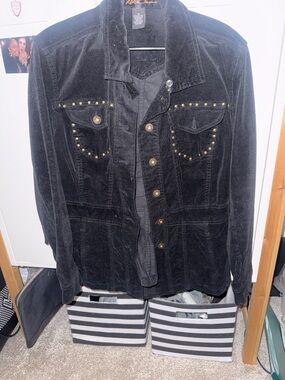 Black Studded Corduroy Jacket